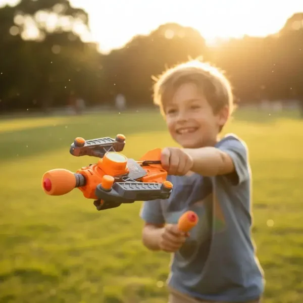 Arco Y Flecha Juguete Lanzador Para Niños Dardos De Espuma Naranja