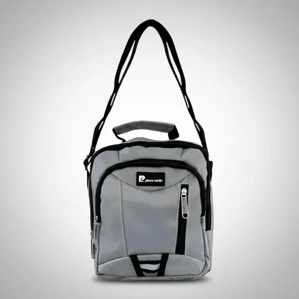 Morral Hombre Bandolera Organizador Bolsito Casual Urbana Gris Lisa