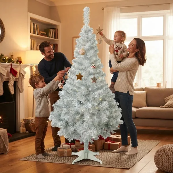 Arbol De Navidad 2mts Canadian Spruce Blanco Plata