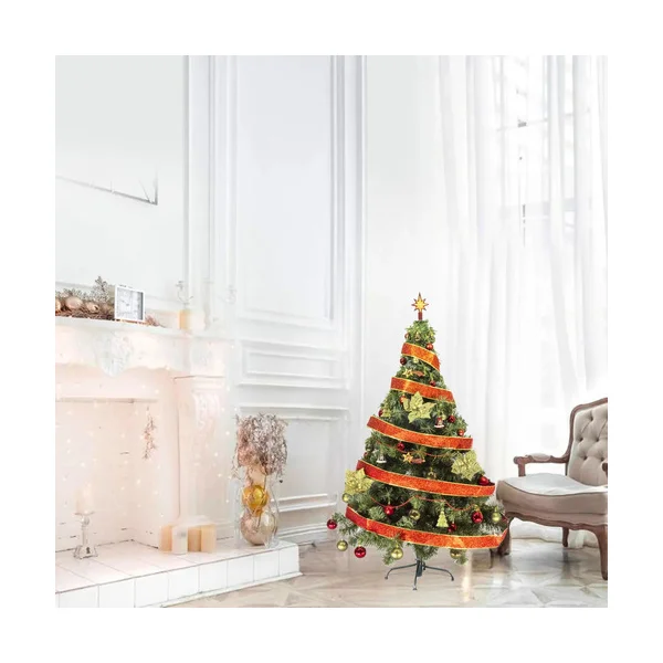 Arbol de Navidad Tronador Lujo Verde 1,50mts Kit 40 Rojo Oro