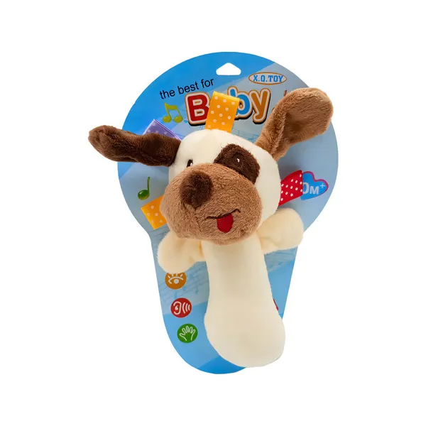 Sonajero Peluche Perro Blanco X.q.toy Xq308b Para Bebé Con Chifle