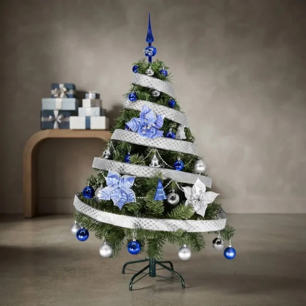  Arbol De Navidad Tronador Lujo 1,20mts Con Adornos Kit X30
