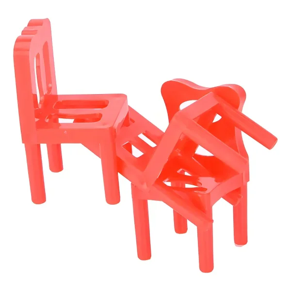 Juego Mesa Torre Sillas Equilibrio Marca Expreso Polar Apilable 24 Pzas Rojo