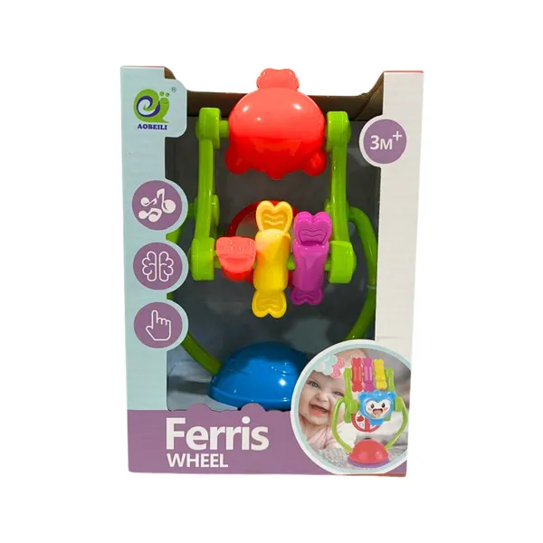 Sonajero Giratorio Calesita Rojo Con Ventosa Y Sonido Para Bebé Pixelbags