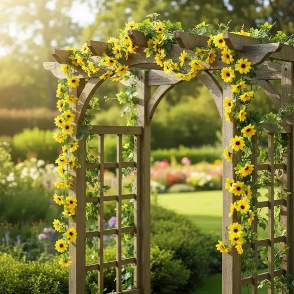 Enredadera Jardin Vertical Guirnalda Guia Mini Girasoles 2m Verde