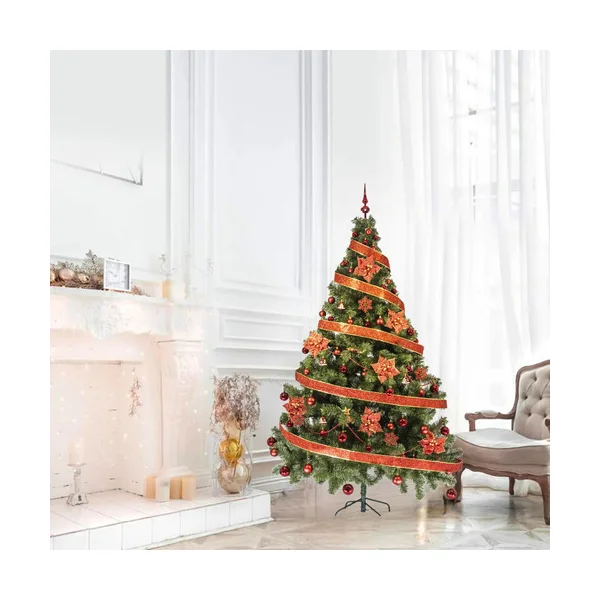 Arbol Navidad Tronador Verde 2,10m + Kit 60 Rojo