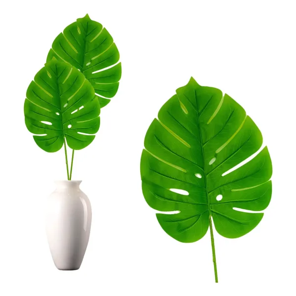 Planta Artificial Hoja Monstera Costilla De Adan X5 Diseño
