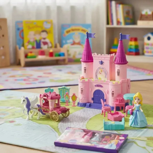 Castillo Princesa Juguete Con Muñeca Luz Música Y Accesorios Rosa