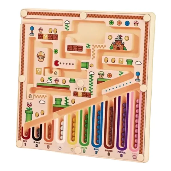 Juego Magnetico Laberinto Bolitas Lapiz Colores Niños Beige