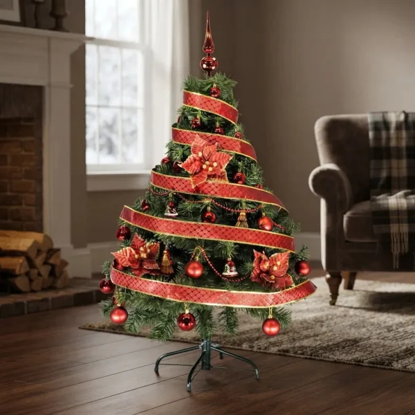  Arbol De Navidad Tronador Lujo 1,20mts Con Adornos Kit X30