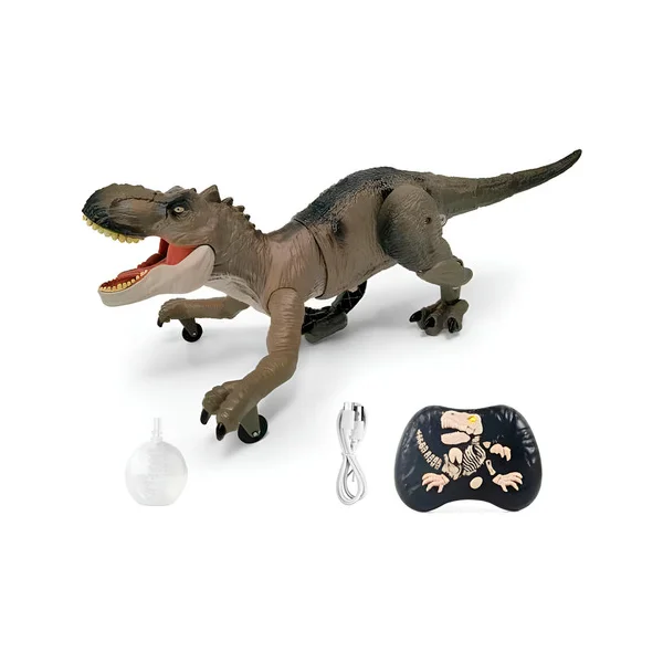 Dinosaurio Control Remoto Expreso Polar Luces Sonidos Marrón Claro