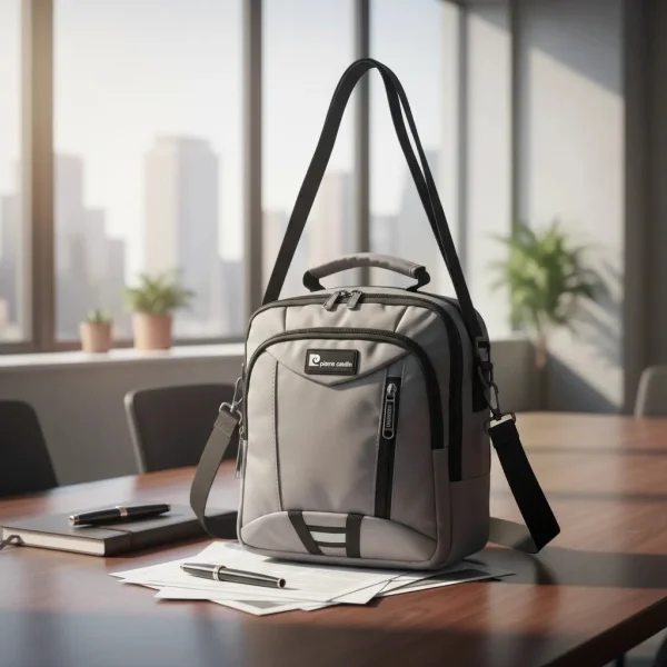 Morral Hombre Bandolera Organizador Bolsito Casual Urbana Gris Lisa