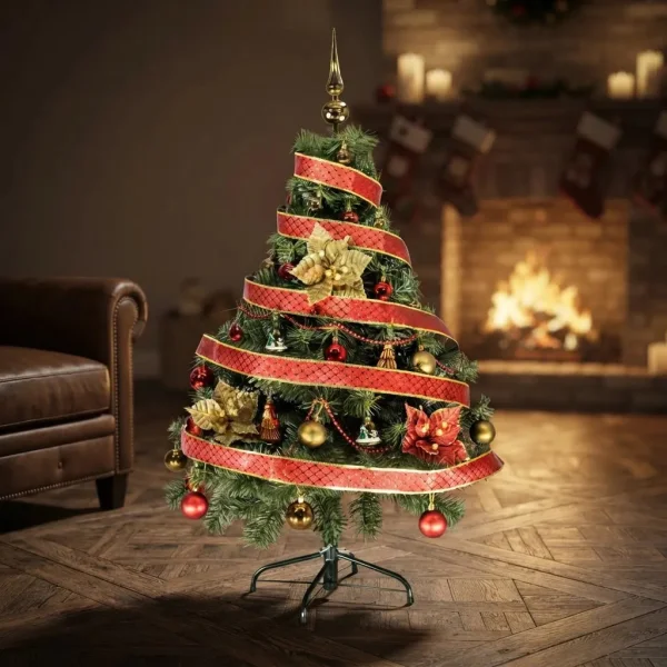 Arbol De Navidad Tronador Lujo 1,20mts Con Adornos Kit X30