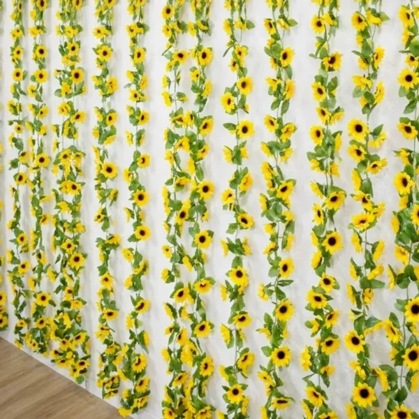 Enredadera Jardin Vertical Guirnalda Guia Mini Girasoles 2m Verde