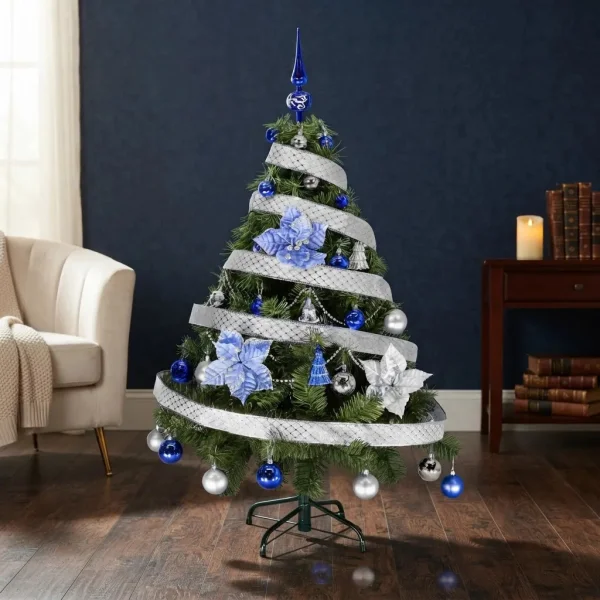  Arbol De Navidad Tronador Lujo 1,20mts Con Adornos Kit X30