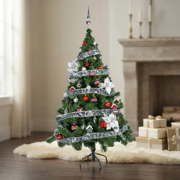 Arbol De Navidad Tronador Lujo 1,50mts Con Adornos Kit X40