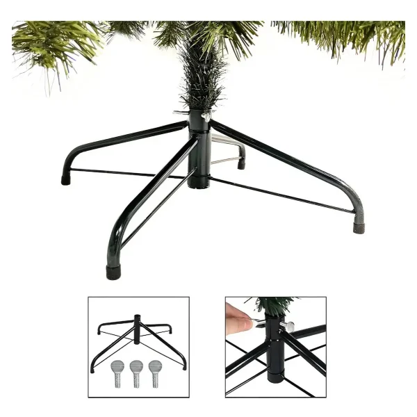Arbol de Navidad Tronador Verde 1,50mts + Kit 40 Rojo Plata