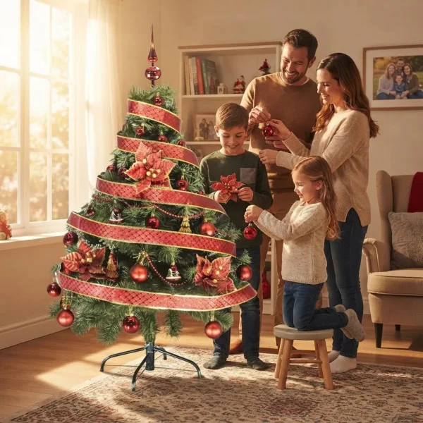  Arbol De Navidad Tronador Lujo 1,20mts Con Adornos Kit X30