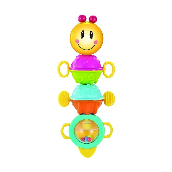 Sonajero Bebe Oruga Musical Movil Luz Sonido Didactico Color Amarillo