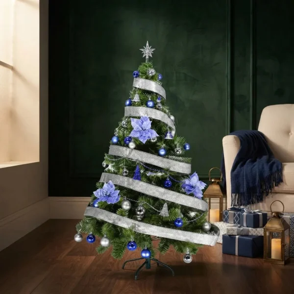 Arbol De Navidad Tronador Lujo 1,50mts Con Adornos Kit X40