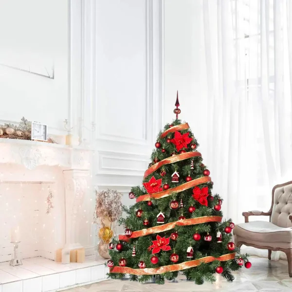Arbol de Navidad Verde Patagonia 1,30mts Deco Rojo