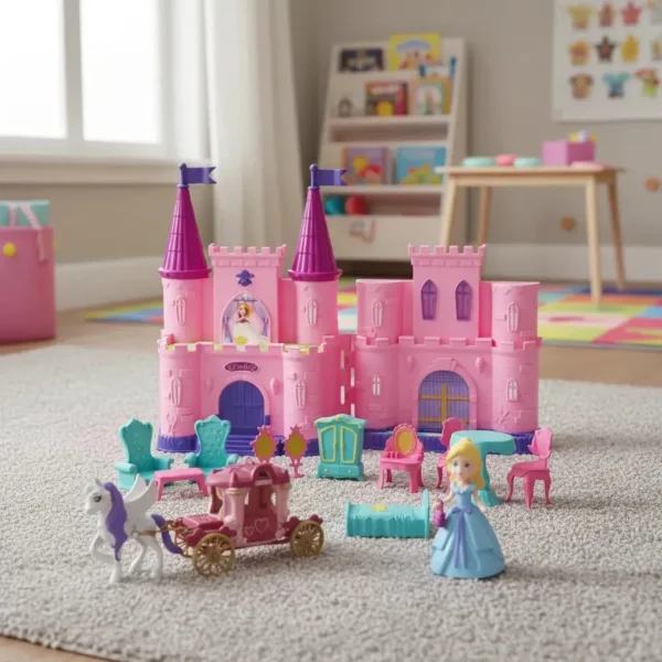 Castillo Princesa Juguete Con Muñeca Luz Música Y Accesorios Rosa