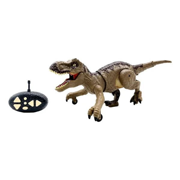 Dinosaurio T-rex Recargable Control Remoto Spray Luz Sonido Dinosaurio Marrón