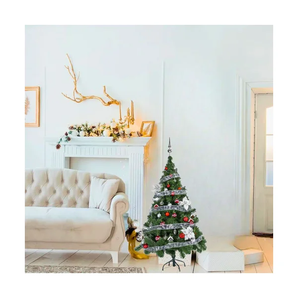 Arbol Navidad Tronador 1,50 + Kit 40 Rojo Plata Black Friday Verde