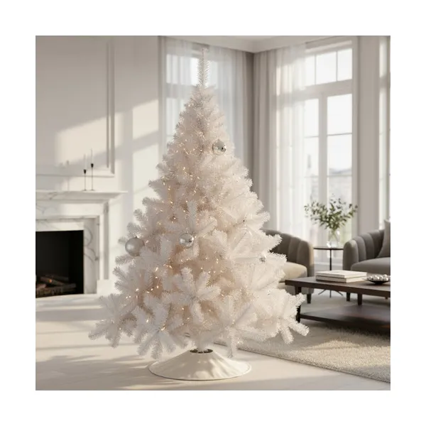 Arbol De Navidad Blanco Montañes Deluxe 2,30mts Pie Metal