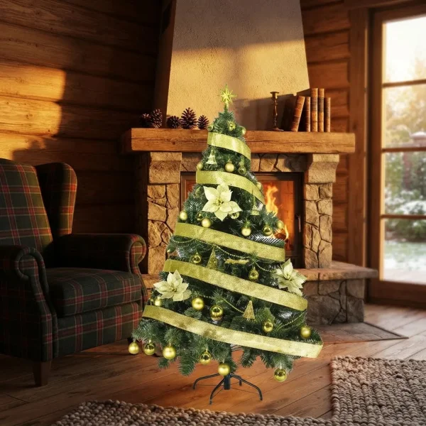 Arbol De Navidad Tronador Lujo 1,50mts Con Adornos Kit X40