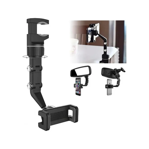 Soporte Celular Espejo Retrovisor Auto Giratorio 360°