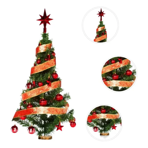 Arbolito De Navidad 80cm Con Adornos 30 Piezas Rojo Rojo