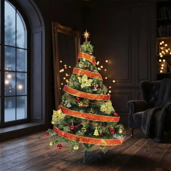 Arbol De Navidad Tronador Lujo 1,50mts Con Adornos Kit X40