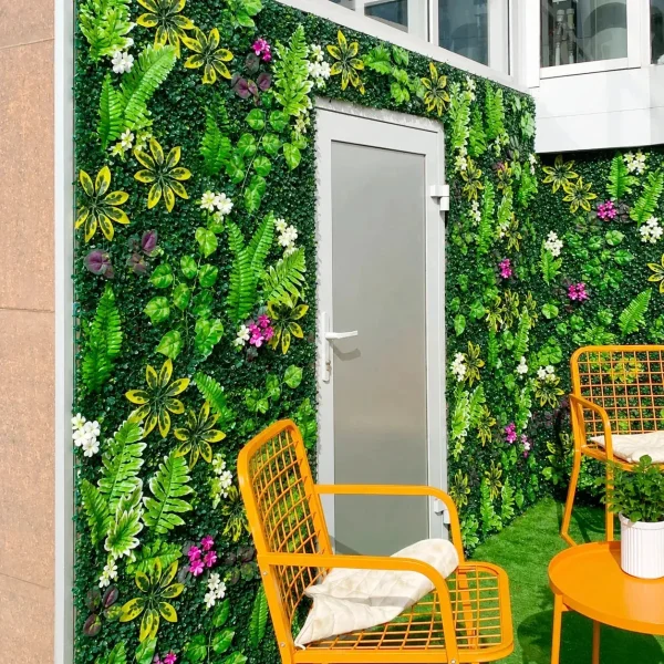 Jardín Vertical Artificial Flores Decoración Verde 40x60cm Verde