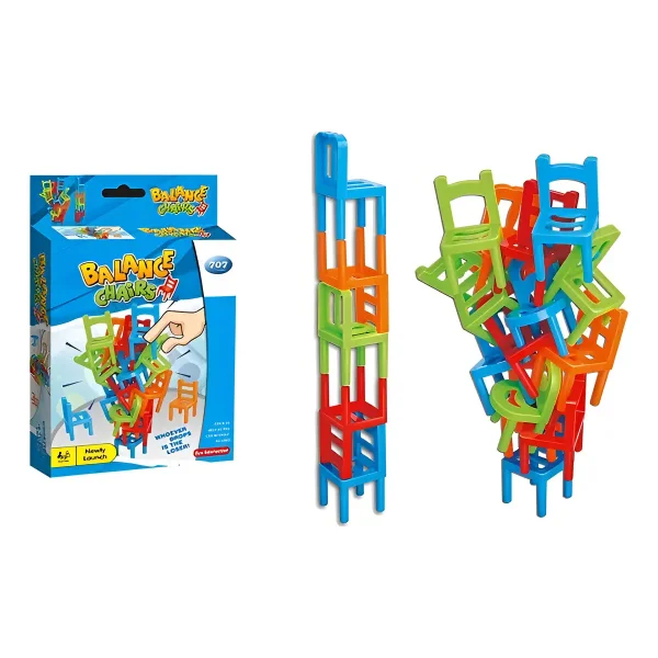Juego Mesa Torre Sillas Equilibrio Marca Expreso Polar Apilable 24 Pzas Rojo