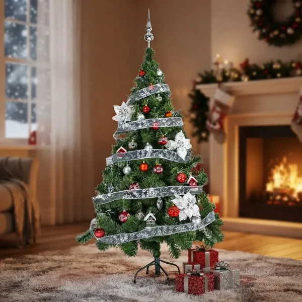Arbol De Navidad Tronador Lujo 1,50mts Con Adornos Kit X40