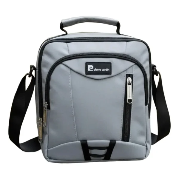 Morral Hombre Bandolera Organizador Bolsito Casual Urbana Gris Lisa