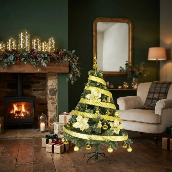  Arbol De Navidad Tronador Lujo 1,20mts Con Adornos Kit X30