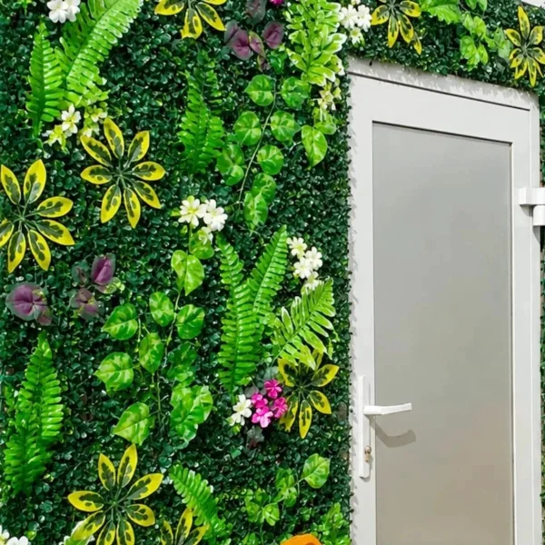 Jardín Vertical Artificial Flores Decoración Verde 40x60cm Verde