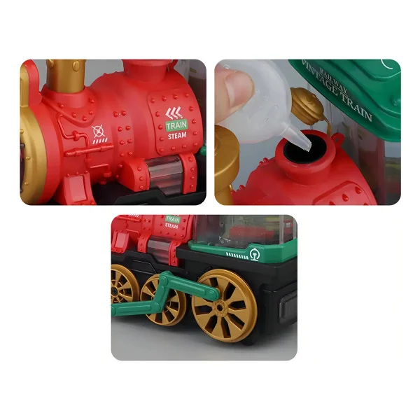 Tren Eléctrico Vintage Expreso Polar Rojo Con Luz Sonido Y Efecto Humo Tren Vintage