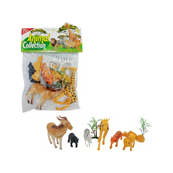 Muñecos Animales De La Selva Toyland Plástico 5 Figuras + 3 Accesorios