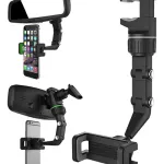 Soporte Celular Auto Espejo Retrovisor Giratorio 360° Color Negro