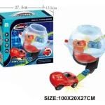 Pista De Autos Lanzador Vuelta 360 Grados Loop Para Armar Color Rojo