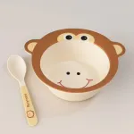 Vajilla Infantil Expreso Polar Bambú Mono 5 Piezas Marrón