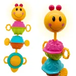 Sonajero Bebe Oruga Musical Movil Luz Sonido Didactico Color Amarillo