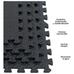 Piso Goma Eva Gym Pack X4 Encastrable 10mm Con Bordes