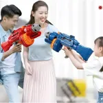 Pistola Ametralladora Juguete Lanza Dardos Electrica A Pilas Color Blanco