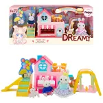 Casita De Conejos Familia Con Accesorios Juego Tobogan Color Rosa