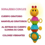 Sonajero Bebe Oruga Musical Movil Luz Sonido Didactico Color Amarillo