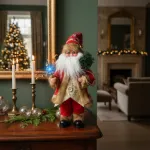 Papa Noel 35cm Muñeco Navideño Decoracion Con Luz Y Sonido Color Rojo